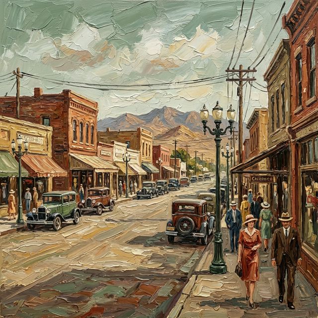 Downtown Chandler, 1930 (AI-generated illustration)